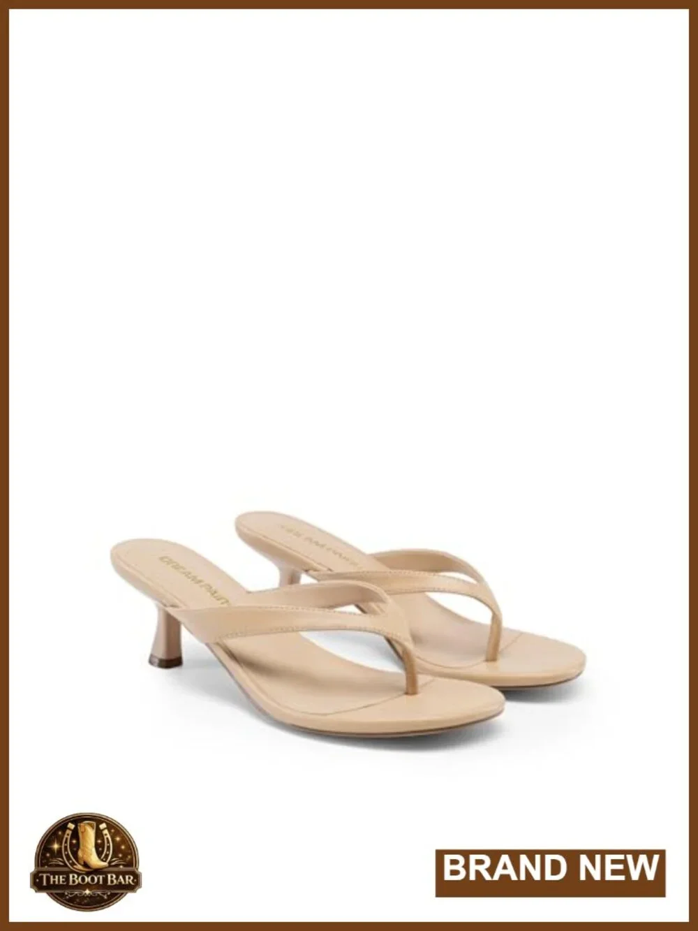 Women's Kitten Heel Thong Sandals Faux Leather
